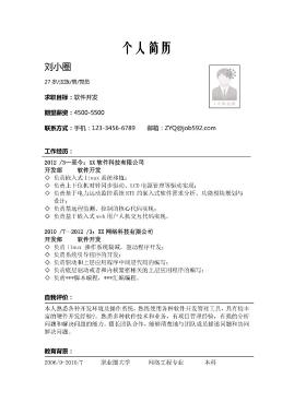 网络工程专业应聘软件开发职位简历模板