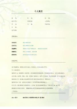 清新淡雅简洁个人简历模板