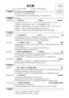 应聘四大相关职位带照片简历模板